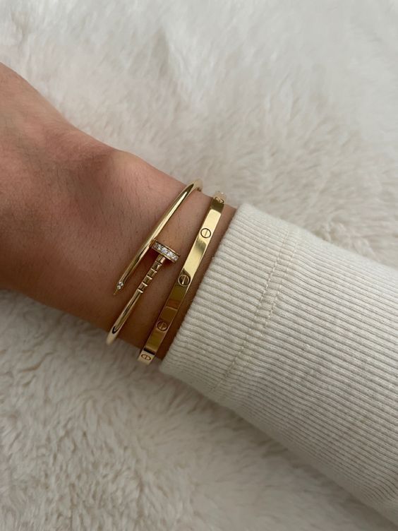 Luxury Nail Bracelet - 18K Gold Plated Sterling Silver